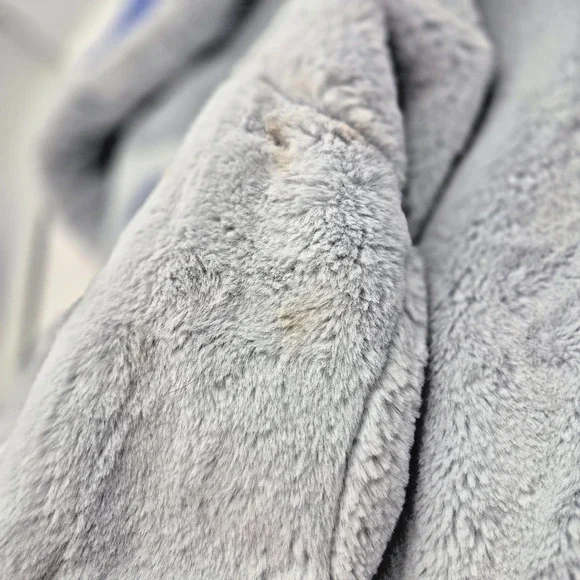 Abercrombie Kids Puffer Jacket Coat Sz 15/16 Blue with Hood Faux Fur Lining - Picture 9 of 11